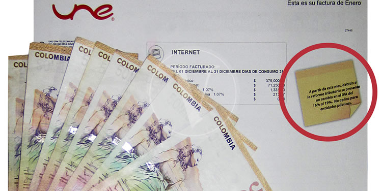tigo une factura iva impuesto reforma tributaria veep