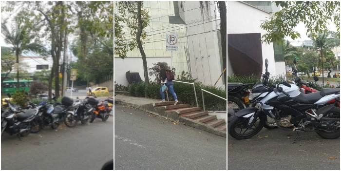 motos mal estacionadas cortesia
