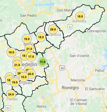 Calidad del aire miércoles 21