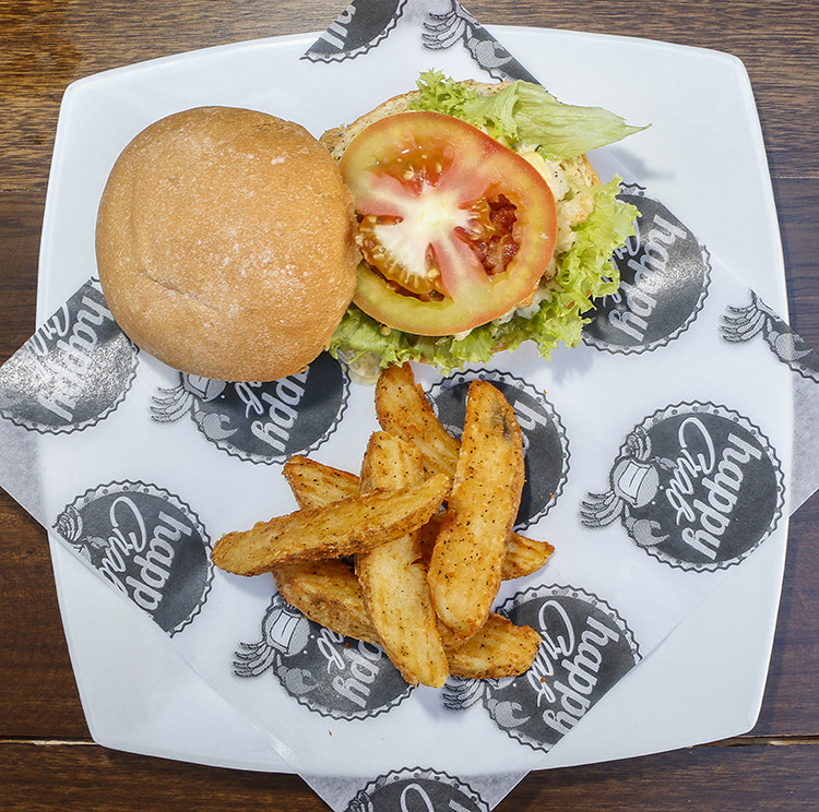 Hamburguesa de langosta salteada